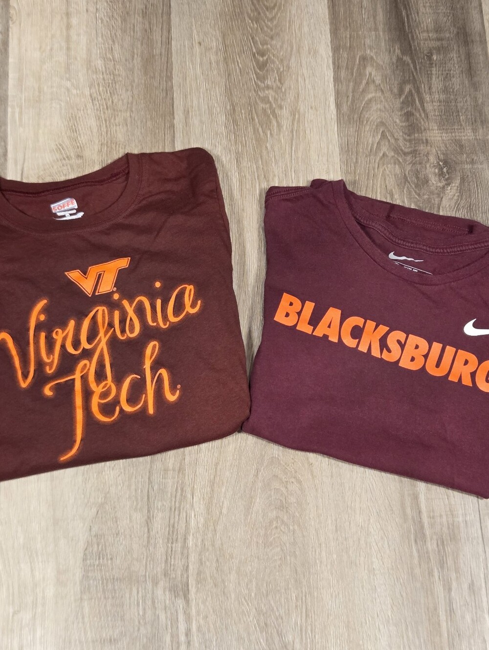 Nike Maroon Virginia Tech & Blacksburg Short Sleeve Tees - Orange Logos
